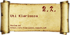 Uti Klarissza névjegykártya